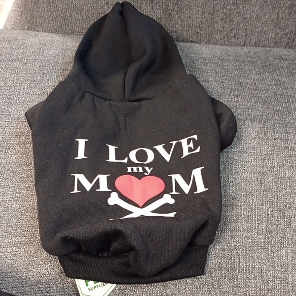 Black Hoodie with Heart Design For Pet